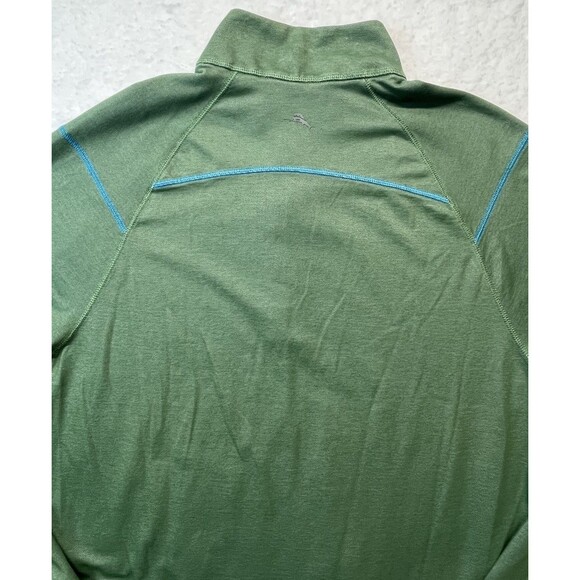 Tommy Bahama Pullover Mens L Green Rialto Beach Half-Zip Sweatshirt Preppy Logo - Picture 4 of 5